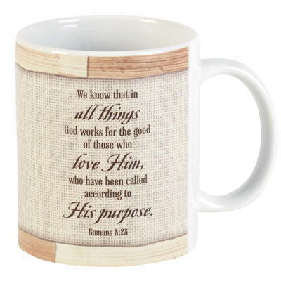 Tasse toutes choses Rom 8: 28 en céramique 11 oz
