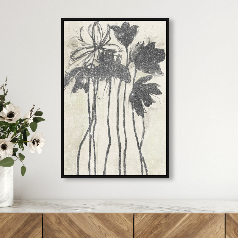Flower Abstract Studio Print by Oliver Gal, 16"H x 11"W, Black Floater Frame