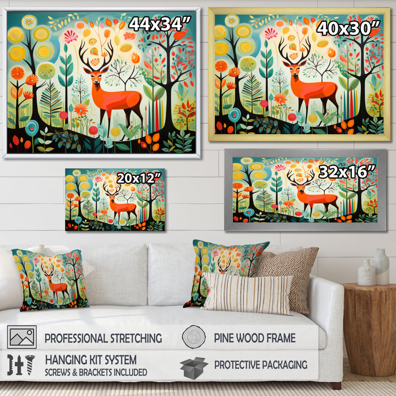«Green Mid Century Mod Nature I - Abstract Midcentury», art mural, H 34 po x l 44 po x P 1,5 po, Cadre doré à une seule photo