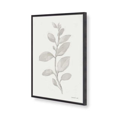 Elegant Grey Leaves II Print