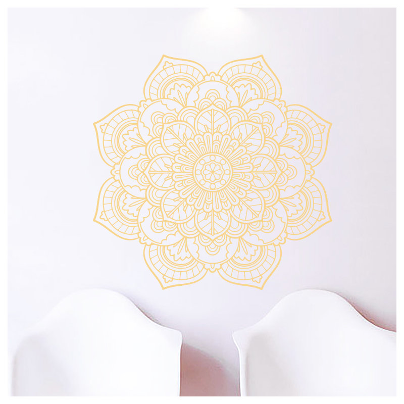 Adhésif décoratif mandala namaste boho yoga autocollants, Crème