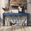 60''Acacia Veneer Console Table with 4 Spacious Drawers-1501158375