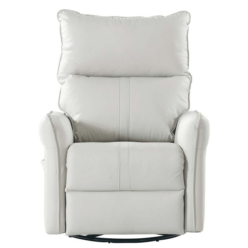 Power Swivel Rocker Recliner Chair, Light Gray