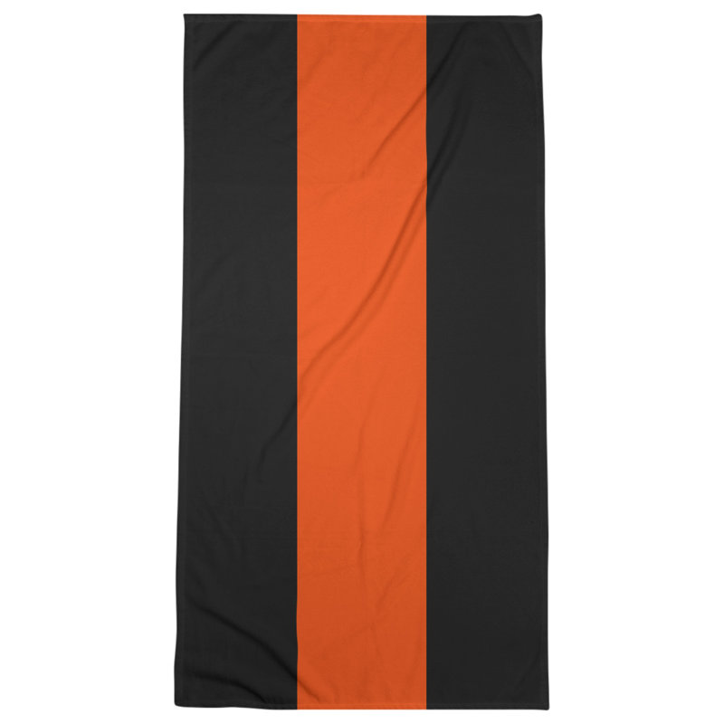 Lightweight Bath Towel, Black/Orange/Black, Microfiber