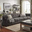 Canapé Chesterfield à accoudoirs roulés en lin 141,2 po Huskins-792033265