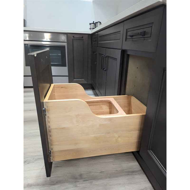 Tiroir-poubelle à double tiroir 14 po pour armoires de cuisine, 11"