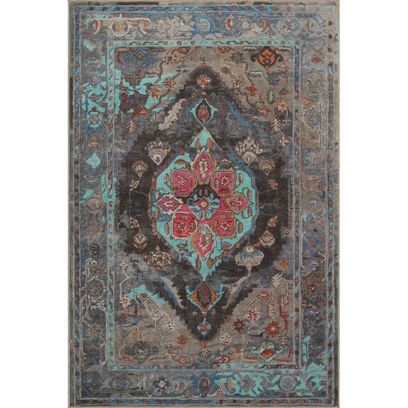 Tapis lavable bleu, Tapis de couloir 2 pi 6 po x 9 pi 10 po inclus