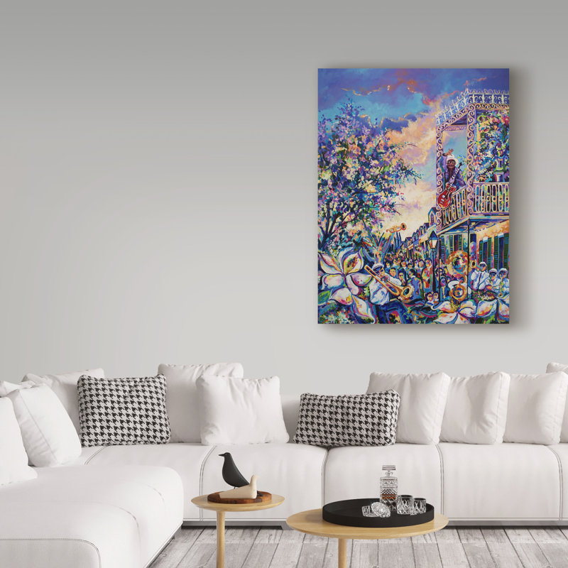 'Mardi Gras' Acrylic Painting Print on Wrapped Canvas, 19" H x 14" W x 2" D