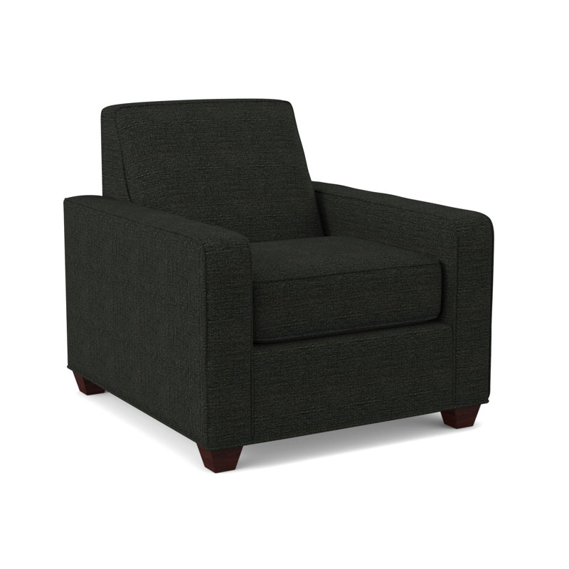 Avery Upholstered Armchair, Empire Mahogany, Antic Pepper