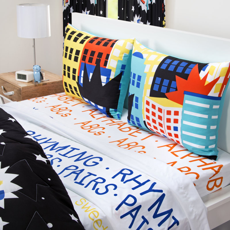Be Super Blue Microfiber Twin Reversible Kids Comforter Set