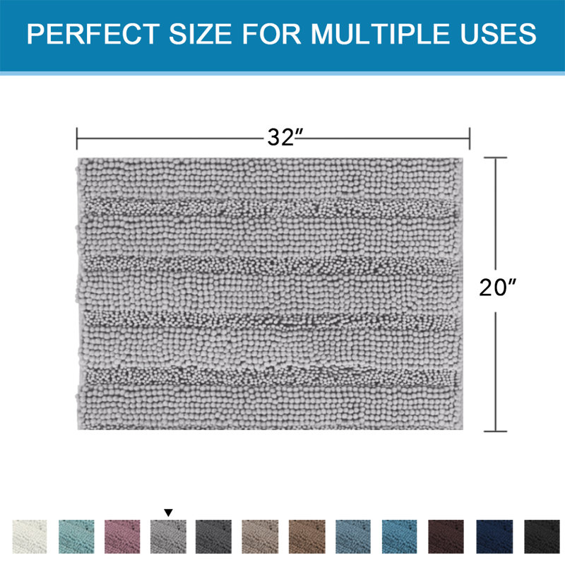 Tapis pour salle de bain Joaquin, l 20 po x L 32 po, Colombe