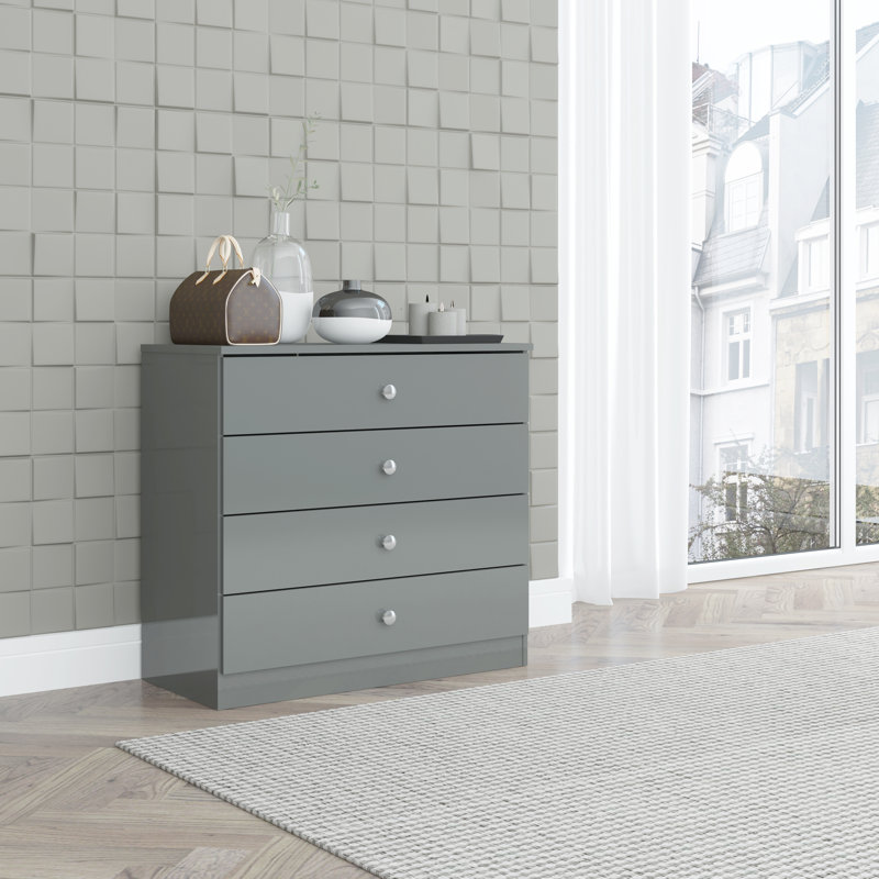 Denver 4 Drawer Chest, Grey