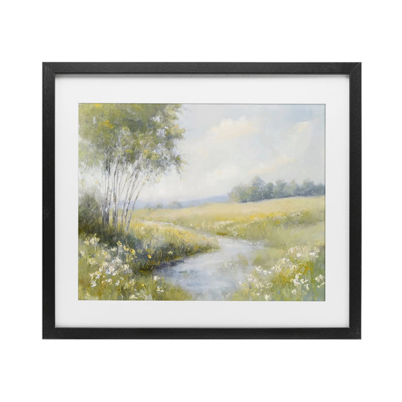 Tranquil River Stream, reproduction encadrée sous verre, design by Creative Studio, H 13 po x l 16 po, Cadre noir minuit