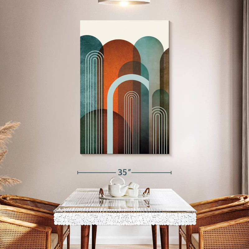 Avery Mid-Century Arches orange sarcelle I, H 51 po x l 34 po