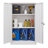 Metal Storage Cabinet With Locking Doors And Adjustable Shelf For Home Office, , Garage - White Folding Locker-120267533