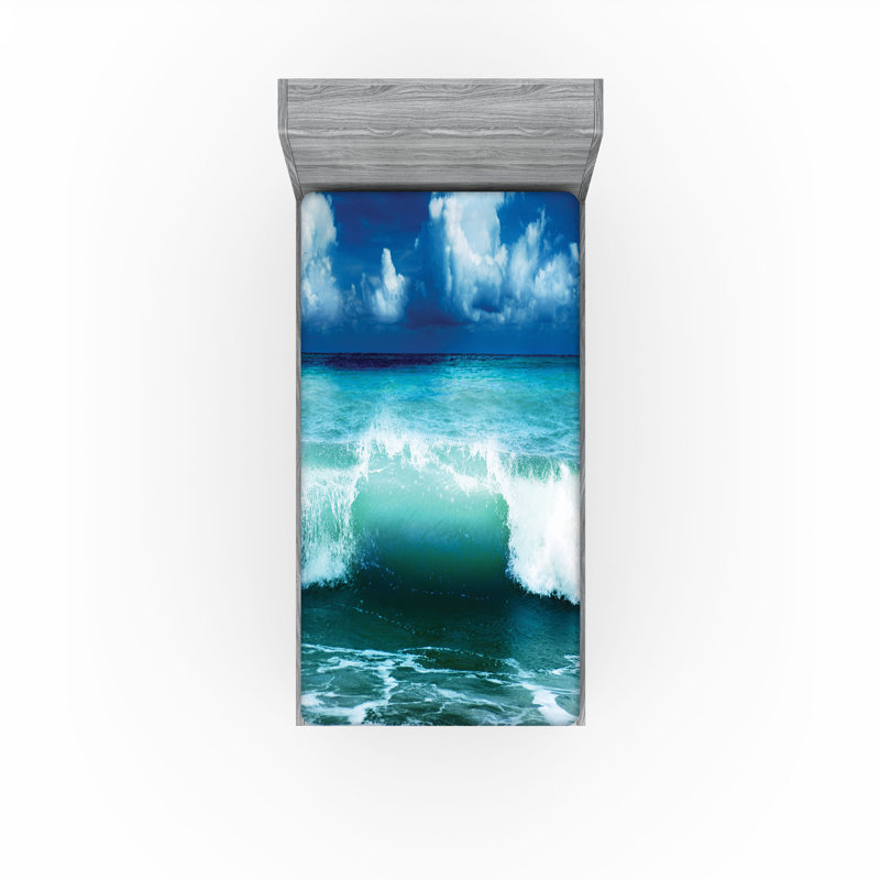 Ensemble de 2 draps-housse Ambesonne Ocean, Drap-housse pour lit simple