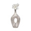 Vase de table ovale moderne en céramique Kato, design ajouré, idéal pour la décoration intérieure - Vase sculptural moderne et haut, parfait comme centre de table pour la salle à manger ou le bureau - Champagne-527307976-527307984