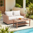 Causeuse d'extérieur en rotin pour patio avec table basse