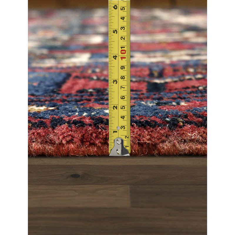 One-of-a-Kind Afshar Floral Hand-Knotted 8' 7" X 11' 8" Wool Multi Area Rug