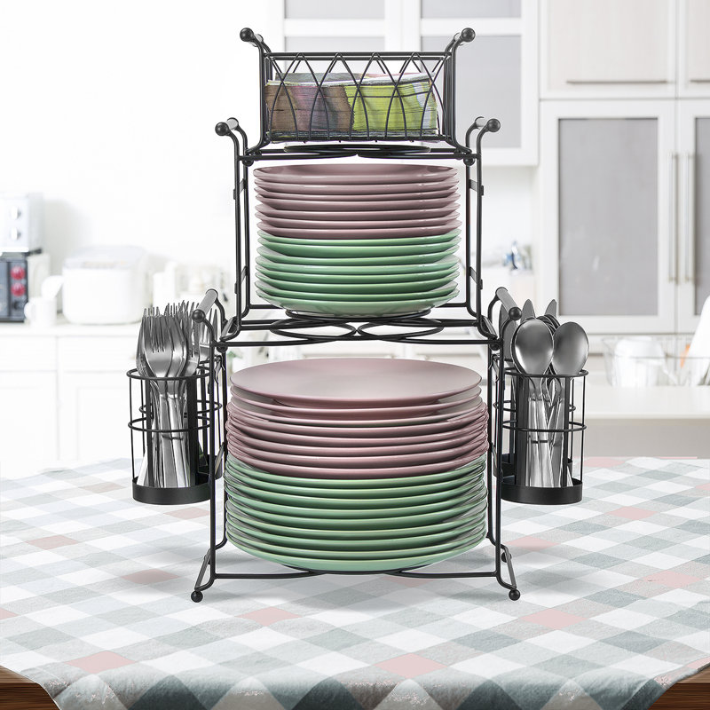 Sorbus 7-Piece Stackable Buffet Caddy, Black