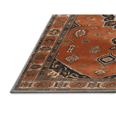 Machine Washable Persian Brown Area Rug