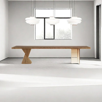 Jazzlynn Ash Solid Wood Top Dining Table