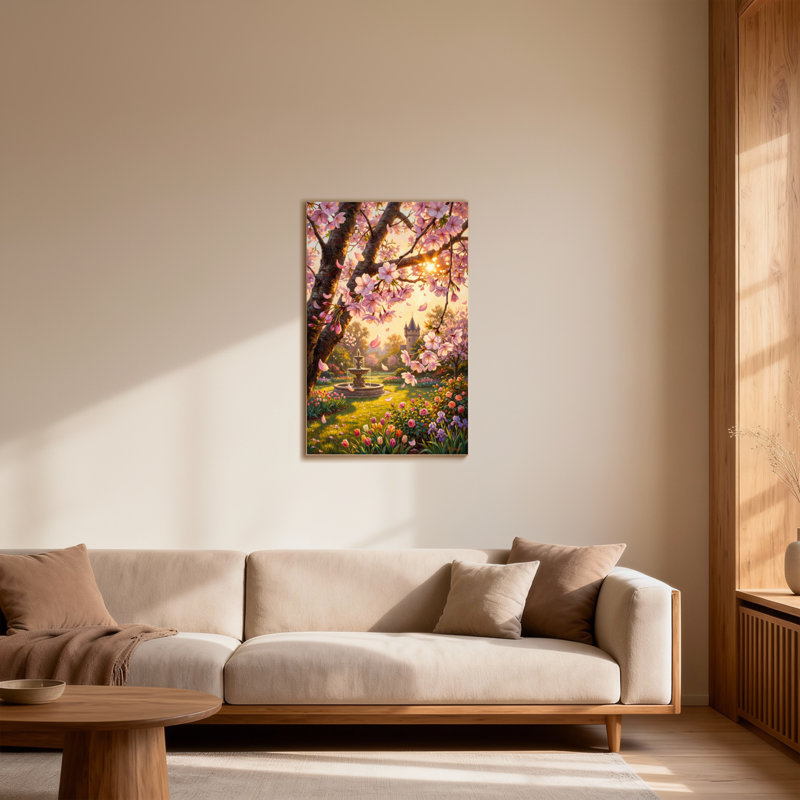 Arbre de fleurs de cerisier en fleurs, H 40 po x l 28 po