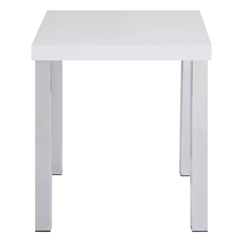 Table de bout haute brillance et chrome
