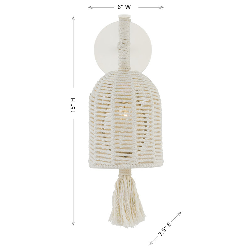 Lunara 1-Light Wall Sconce in Cotton by Breegan Jane