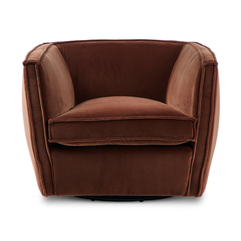 Rashi Swivel Chair-Surrey Olive, Surrey Auburn