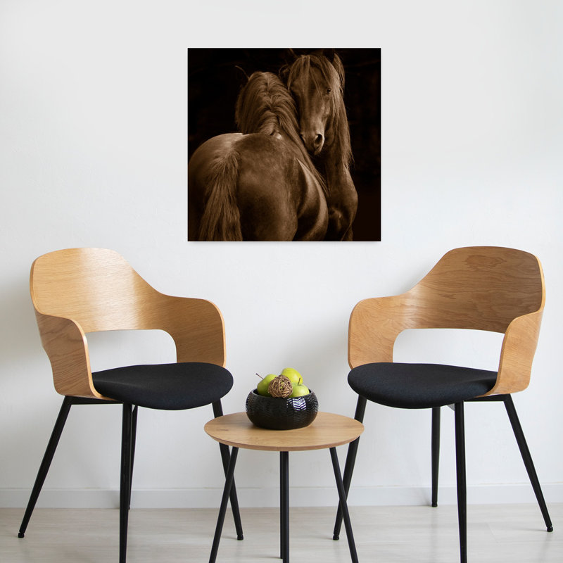 Art animalier, tendresse et cheval, H 24 po x l 24 po