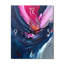 Horloge murale moderne abstraite bleue et rose-99635089
