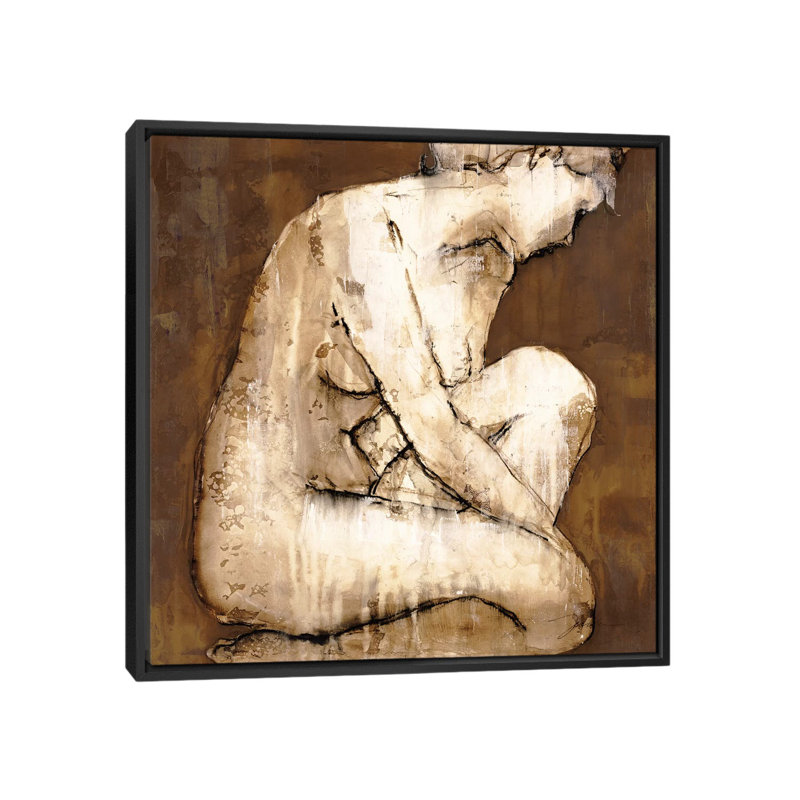 « poise », reproduction sur toile, H 18 po x l 18 po x P 1,5 po, Toile encadrée noire, Pas de tapis