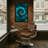 Abstract Swirling Teal And Black Abstract Pattern-1737348487