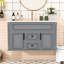 Meuble-lavabo flottant mural avec lavabo en céramique, portes et tiroirs à fermeture en douceur-130182896