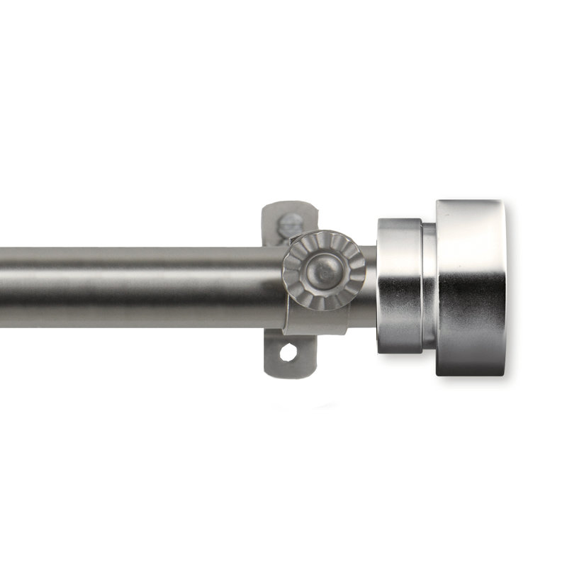 Tringle à rideaux simple réglable 48 à 28 0,81 po, Nickel satiné, H 2,5 po x l 170 po x P 2 po