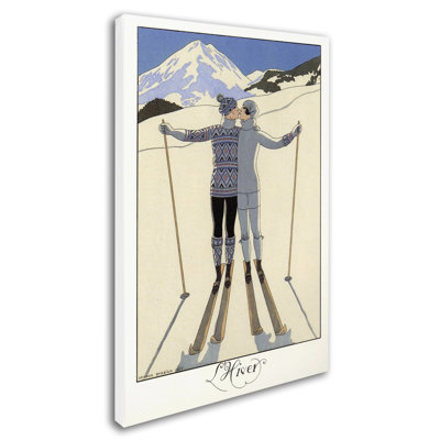 « l hiver barbier (3) », affiche rétro sur toile tendue