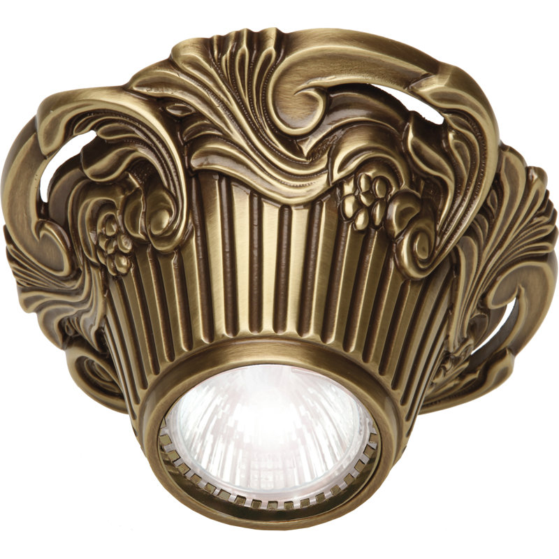 Franck LED Semi Flush Mount, Antique Brass
