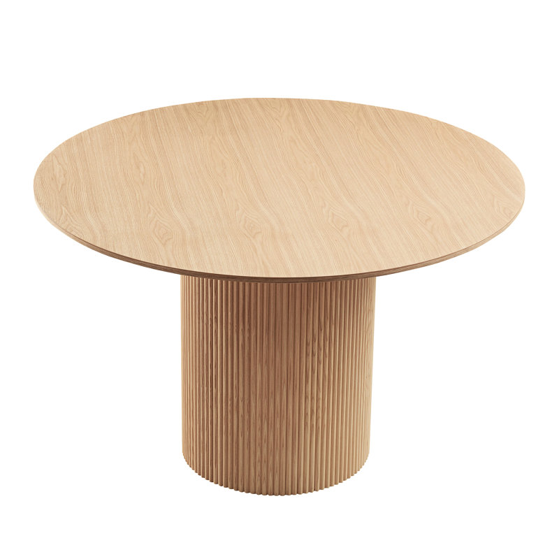 Table de salle à manger de style Mid-Century moderne - 45,86 po - petit espace de table rond en chêne avec plateau de table 45,86 po Enchantment & Room
