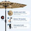 Parasol de patio 10 pi, 8 baleines robustes, avec lumières-126358975