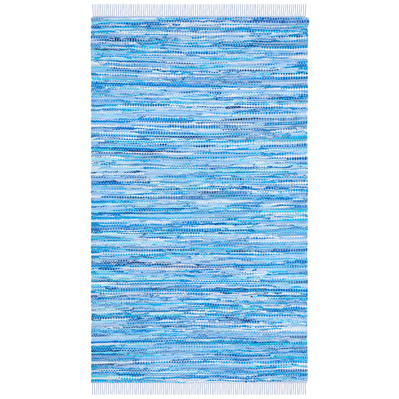 Ashbourne Flat Weave Recycled Cotton Chindi Solid Color Rug, Rectangle 9' x 12'
