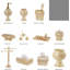 Crochets de rideau de douche décoratifs Shannon - Ensemble de 12 crochets de douche beige et or pour rideau de douche - Anneaux de douche coulissants robustes pour rideaux