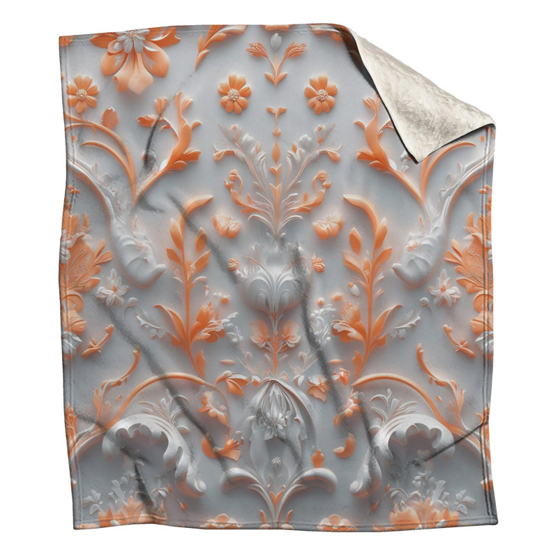 Couvertures à motif floral orné, L 50 po x H 60 po