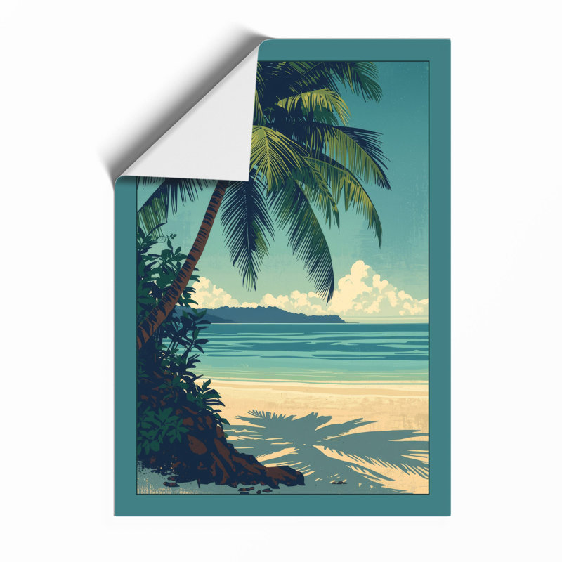 Tropical Shoreline Coastal - Framed Print, Unframed, A1 - 84.1 x 59.4 cm