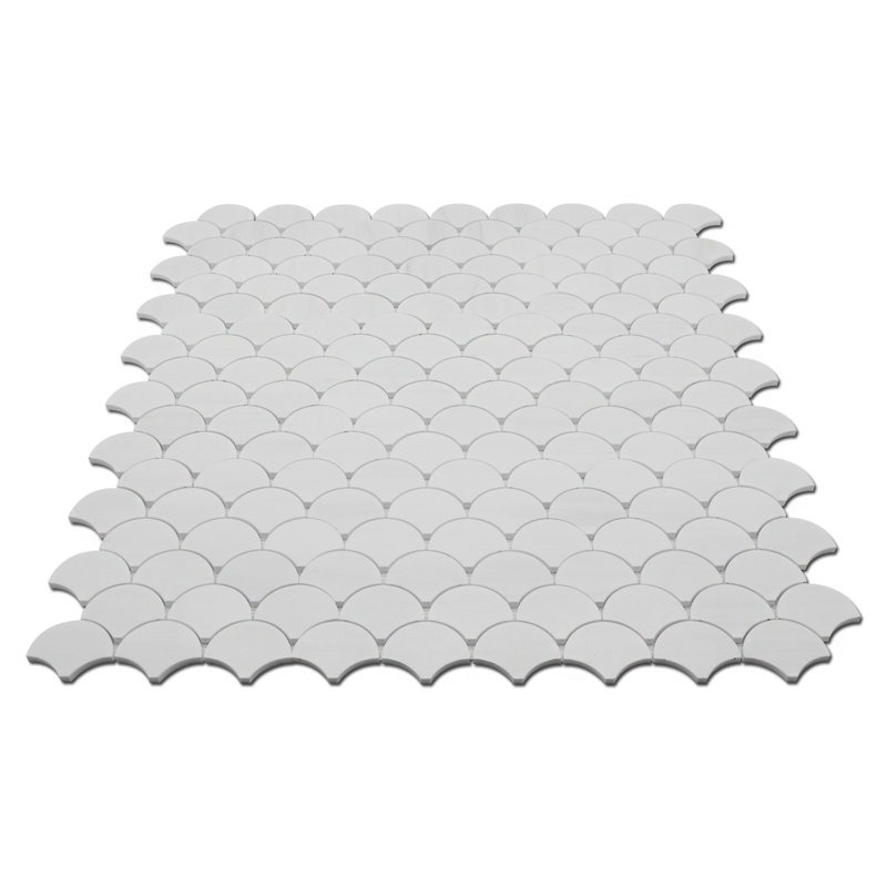 MOSAIQUE EN ÉVALEUR POLI, Blanc