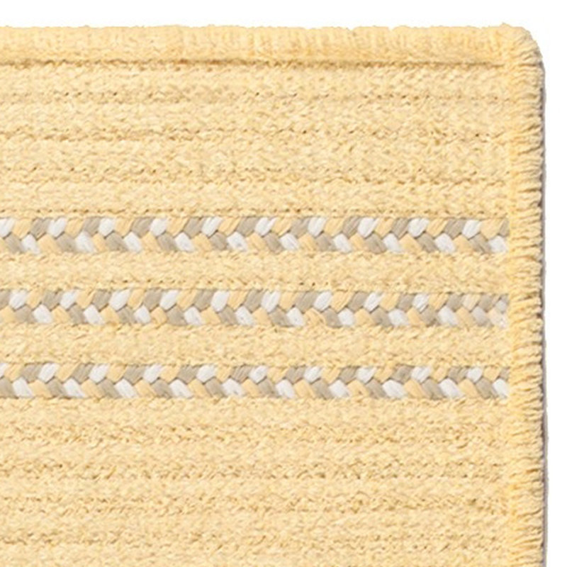 Tapis de zone jaune tressé Macide, Rectangle 10 pi x 14 pi