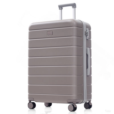 Ensemble de valises de voyage en ABS de qualité supérieure, ensemble de valises à verrou TSA 3 pièces avec des tailles de 20, 24 et 28 pouces avec roues pivotantes à 360 °, brun