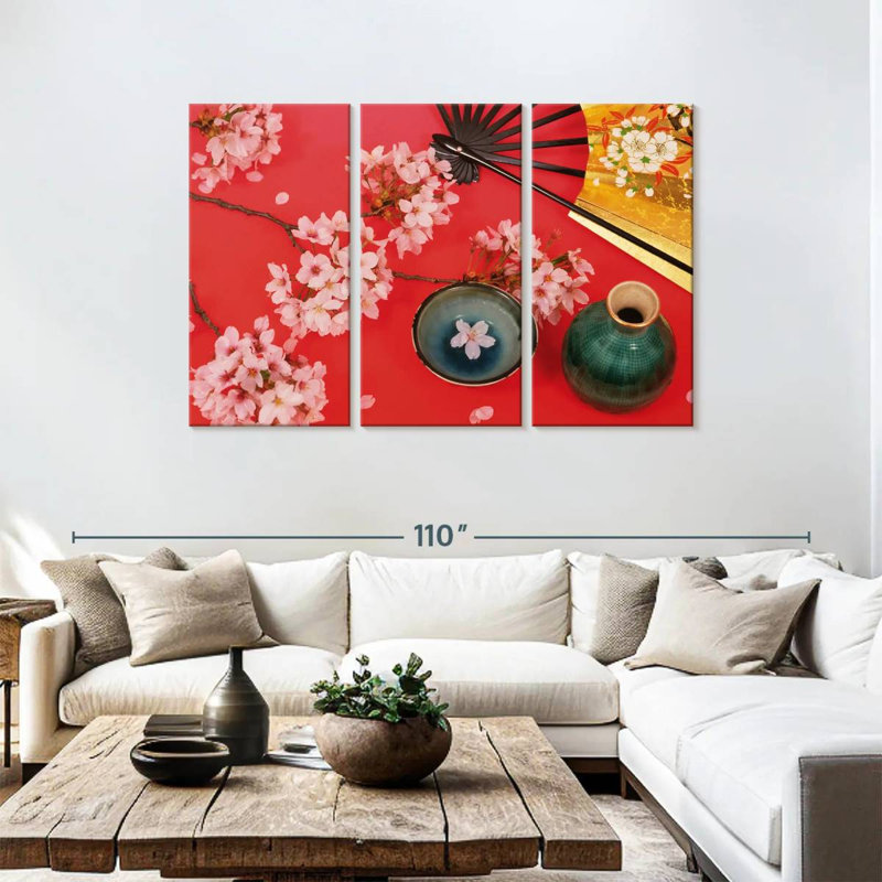 Yarlin Cherry Blossom Tea, 48" H x 74" W