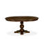 Ensemble de 9 pièces de salle à manger ovales comprenant une table de salle à manger en bois massif avec rallonge et pieds à piédestal, 8 chaises en bois, dossier en échelle, assemblage rapide, finition espresso-2072424489