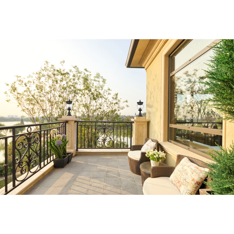 Ashdown 3 Light Outdoor Pier Mounted Fixture in Black